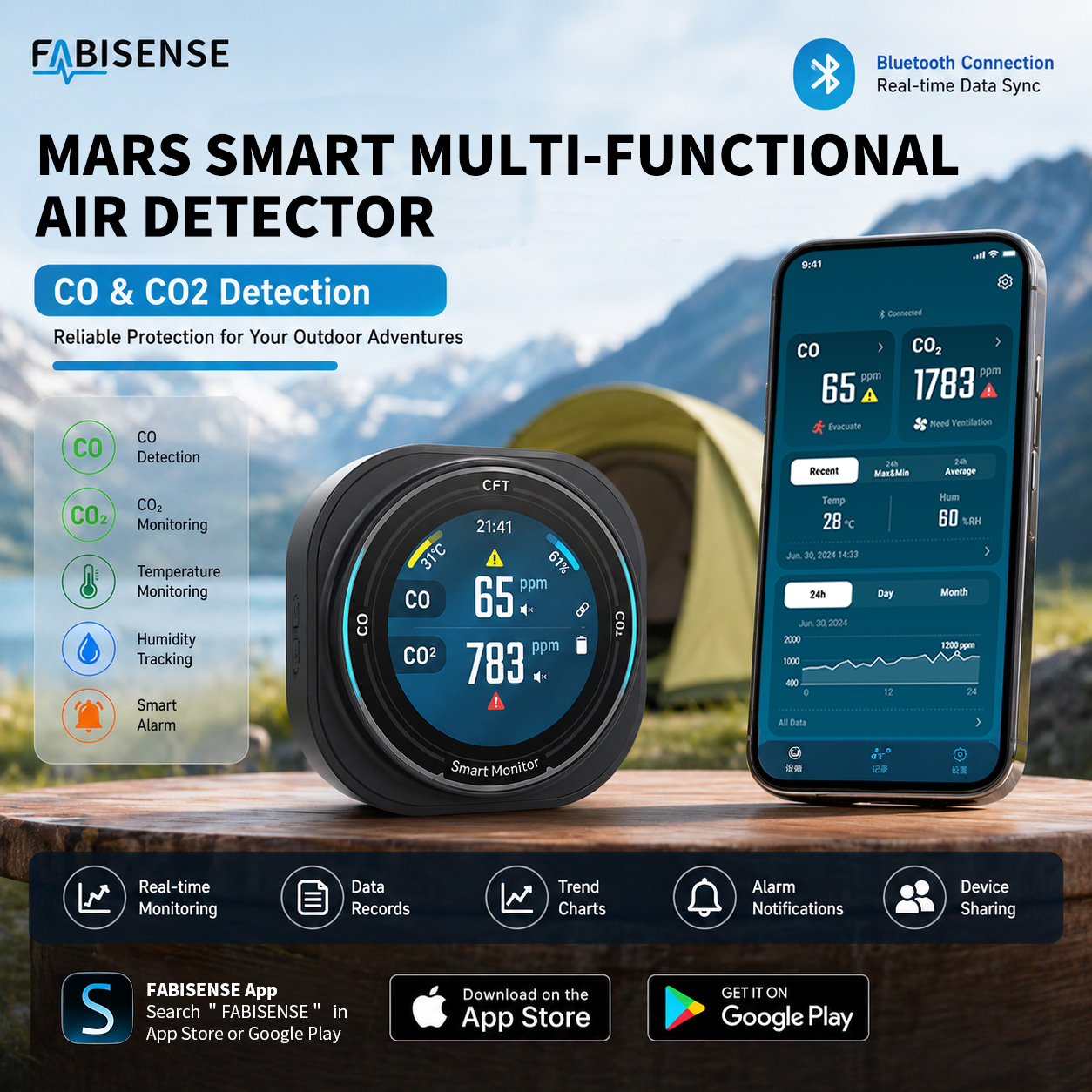 جهاز FABISENSE المحمول لقياس ج - مراجعة Co Detector Plug وسعره